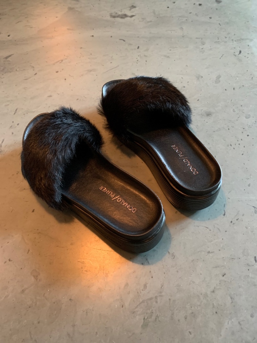 Donald Pliner Fur Slide Sandal